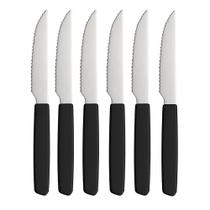 Jogo de 6 Facas Cabo Preto de Plástico Berlim 20cm Em Casa Tem Jogo de 6 Facas Cabo Preto de Plástico Berlim 20cm Em Casa Tem