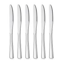 Jogo de 6 Facas de Sobremesa Aço Inox Cor Prata Linha Silver Em Casa Tem 18,5cm Jogo de 6 Facas de Sobremesa Aço Inox Cor Prata Linha Silver Em Casa Tem 18,5cm