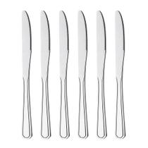 Jogo De 6 Facas De Sobremesa Aço Inox Cor Prata Linha Silver Em Casa Tem 18,5cm Jogo De 6 Facas De Sobremesa Aço Inox Cor Prata Linha Silver Em Casa Tem 18,5cm