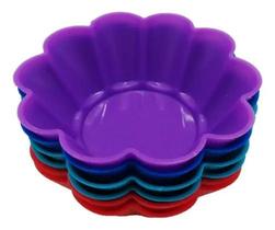 Jogo De 6 Forminhas Coloridas Para Cupcake Flor Em Silicone Jogo De 6 Forminhas Coloridas Para Cupcake Flor Em Silicone