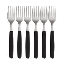 Jogo de 6 Garfos Cabo Preto de Plástico Berlim 20cm Em Casa Tem