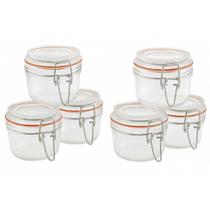 Jogo de 6 Mini Potes Herméticos de Vidro com Tampa 125ML - Home Land Jogo de 6 Mini Potes Herméticos de Vidro com Tampa 125ML - Home Land