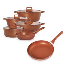 Jogo de 6 Panela Antiaderente Laranja Graniflon Moda do Chef Jogo de 6 Panela Antiaderente Laranja Graniflon Moda do Chef