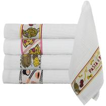 Jogo de 6 Panos de Prato Cozinha Algodão Copa Estampado Kit