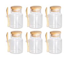 Jogo De 6 Porta-Mantimentos Em Vidro Borossilicato Com Tampa E Colher Em Bambu 250Ml - Dynasty