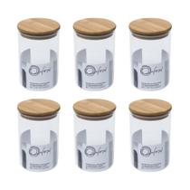 Jogo De 6 Potes Bahia Vidro Borosilicato 900Ml Com Tampa De Bambu Oxford Jogo De 6 Potes Bahia Vidro Borosilicato 900Ml Com Tampa De Bambu Oxford