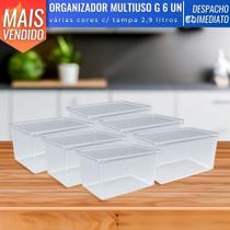 jogo de 6 potes organizadores Multiuso Com Tampa 2,9 Litros Porta Mantimentos jogo de 6 potes organizadores Multiuso Com Tampa 2,9 Litros Porta Mantimentos