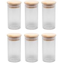 Jogo De 6 Potes Para Temperos 120ml Tampa De Bambu Wolff Jogo De 6 Potes Para Temperos 120ml Tampa De Bambu Wolff