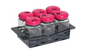 Jogo De 6 Potes Para Temperos 160ml Pink Casambiente