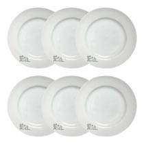 Jogo de 6 pratos de Sobremesa Manhattan Porcelana Branca Haüskraft Jogo de 6 pratos de Sobremesa Manhattan Porcelana Branca Haüskraft
