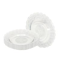 Jogo de 6 Pratos de Vidro Fundo Sopa 22 cm Almoço Jantar Mesa Transparente Jogo de 6 Pratos de Vidro Fundo Sopa 22 cm Almoço Jantar Mesa Transparente