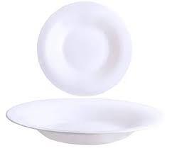 Jogo De 6 Pratos Fundo Vidro 24 cm Redondo Opaline