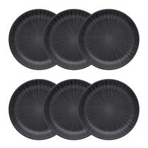 Jogo de 6 Pratos Fundos 20,5 Cm Oxford Flat Ônix