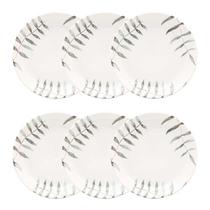 Jogo de 6 Pratos Fundos 20,5 Cm Oxford Flat Samambaia