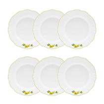 Jogo de 6 Pratos Fundos Oxford Soleil Limoni 24cm Porcelana