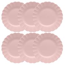 Jogo de 6 Pratos Rasos 27,5cm Oxford Flora Dália