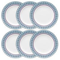 Jogo de 6 Pratos Rasos 28cm Oxford Flamingo Cosmopolitan