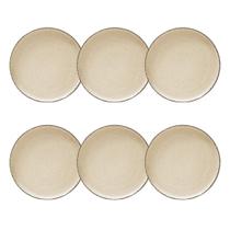 Jogo de 6 Pratos Rasos Moderno 100 Porcelana 27 cm