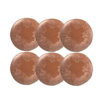 Jogo de 6 Pratos Rasos Orgânico Florear - Terracota Jogo de 6 Pratos Rasos Orgânico Florear - Terracota