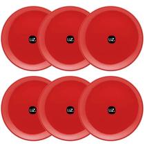 Jogo De 6 Pratos Rasos Redondos 26cm Pratos De Plástico UZ Jogo De 6 Pratos Rasos Redondos 26cm Pratos De Plástico UZ