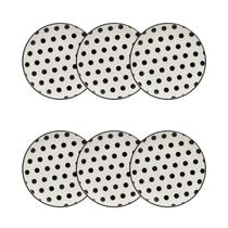 Jogo de 6 Pratos Sobremesa 20 Cm Oxford Stripes And Dots