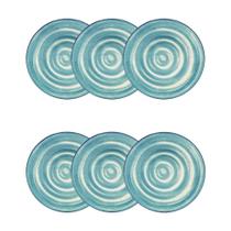 Jogo de 6 Pratos Sobremesa 20cm Oxford Unni Oceânica