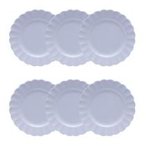 Jogo de 6 Pratos Sobremesa 22cm Oxford Flora Áster