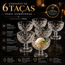 Jogo De 6 Taças 270ml Para Sobremesa Diamond Clear Jogo De 6 Taças 270ml Para Sobremesa Diamond Clear