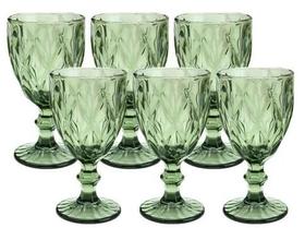 Jogo de 6 Taças 325ml em Vidro Cristal Luxx Ellegance Green