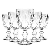 Jogo de 6 Taças 340ml Diamante em Vidro Original Glass