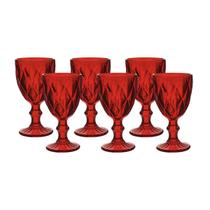 Jogo De 6 Taças 340ml Diamond Rubi Vermelho Ke Home