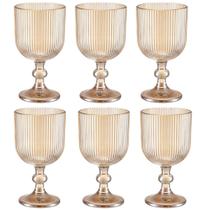 Jogo De 6 Taças 370ml Graffiato Âmbar Hauskraft
