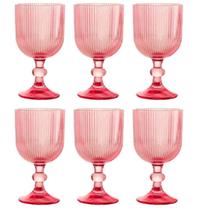 Jogo De 6 Taças 390ml Rosa Versalhes Lanty Ke Home