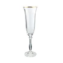Jogo de 6 taças Angela Dr Cristal Borda dourada 190ml -Bohemia