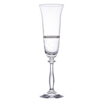 Jogo de 6 taças Angela dr Cristal borda prata 190ml -Bohemia Jogo de 6 taças Angela dr Cristal borda prata 190ml -Bohemia