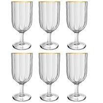 Jogo De 6 Taças Borda Dourada 330ml Refinatto Lhermitage Jogo De 6 Taças Borda Dourada 330ml Refinatto Lhermitage