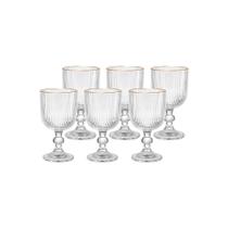 Jogo De 6 Taças Borda Dourada 340ml Versalhes Lehaví