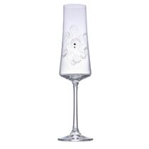 Jogo de 6 taças champanhe Vesna pantografada cristal 210ml -Bohemia
