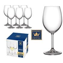 Jogo De 6 Taças Cristal Bohemia Titanium Somellier Vinho Tinto 350ml