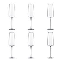 Jogo de 6 Taças de Cristal Espumante 340ML Petra Classic Jogo de 6 Taças de Cristal Espumante 340ML Petra Classic