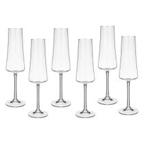 Jogo de 6 Taças de Cristal P/ Espumante Pleasure 210ml - Haus Sense