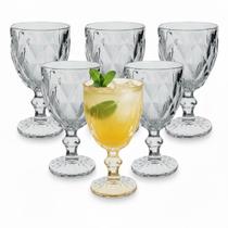 Jogo de 6 Taças de Vidro 315ml Diamond para Vinho e Água Transparente Jogo de 6 Taças de Vidro 315ml Diamond para Vinho e Água Transparente