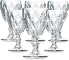 Jogo De 6 Taças De Vidro 320ml Diamante Cor Transparente - Dubai