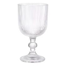 Jogo De 6 Taças De Vidro Canelado 390ml Transparente