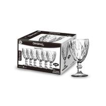 Jogo de 6 Taças de Vidro Diamante Transparente 340ml Original Jogo de 6 Taças de Vidro Diamante Transparente 340ml Original