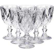 Jogo de 6 Taças de Vidro Diamond Transparente 340ml Jogo de 6 Taças de Vidro Diamond Transparente 340ml