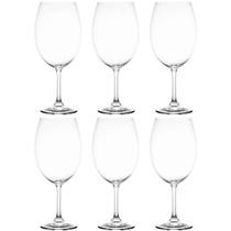 Jogo de 6 Taças de Vinho Tinto Cristal Bohemia Lyor 580ml Sommelier Linha Sylvia Degustação