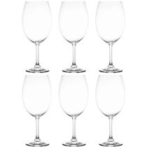 Jogo de 6 Taças de Vinho Tinto Cristal Bohemia Lyor 580ml Sommelier Linha Sylvia Degustação