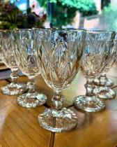 Jogo de 6 taças Diamante transparente com borda dourada 340ml