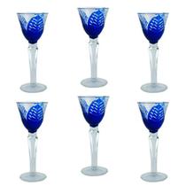Jogo de 6 Taças em Cristal Azulpara Licor -15,5x6cm - Estilo e Sabor: Conjunto de Taças de Degustação de Drinks! - Eleve seu Luxo